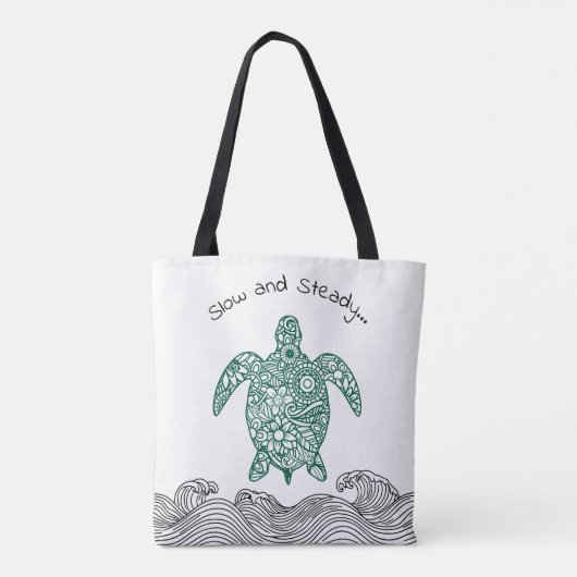 Ocean vibes, schildpad, tote bag (Achterkant)