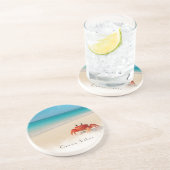 Ocean Vibes –  zandsteen krab Zandsteen Onderzetter (Zijkant)