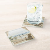 Ocean View Beach Serenity Glazen Onderzetter (Schuin)