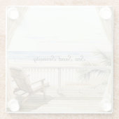 Ocean View Beach Serenity Glazen Onderzetter (Achterkant)