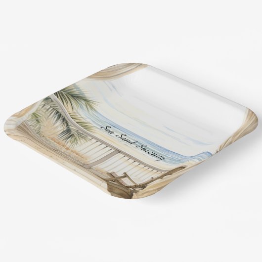 Ocean View Beach Serenity Papieren Bordje (Gebogen)