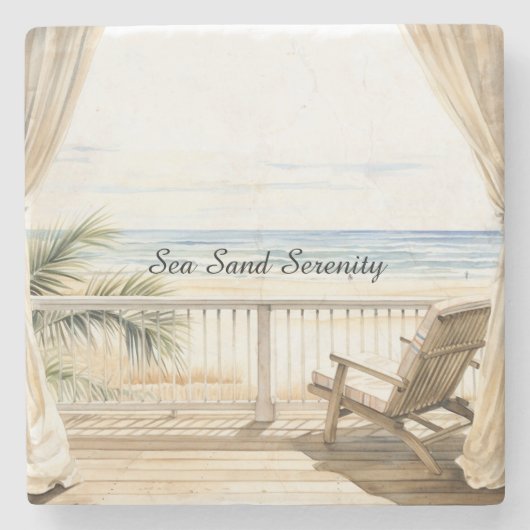 Ocean View Beach Serenity Stenen Onderzetter (Voorkant)
