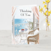 Ocean View Boats Thinking of You Kaart (Gele Bloem)