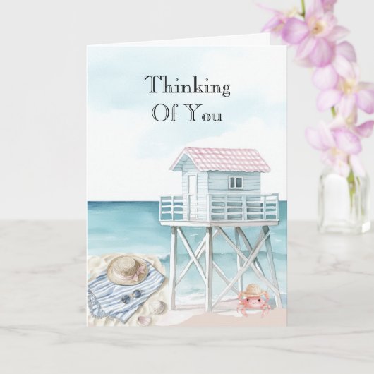 Ocean View Boats Thinking of You Kaart (Orchidee)