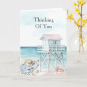 Ocean View Boats Thinking of You Kaart (Gele Bloem)