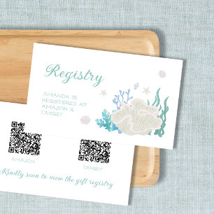 Ocean Vrijgezellenfeest Gift Reqistry QR-code Informatiekaartje