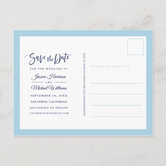 Ocean Vuurtoren Trouwkaart Save The Date Uitnodiging Briefkaart (Achterkant)