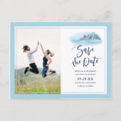 Ocean Vuurtoren Trouwkaart Save The Date Uitnodiging Briefkaart (Voorkant)