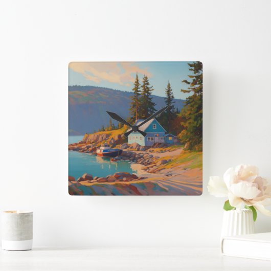 Ocean Wall Clock Vierkante Klok (Huis)