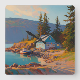 Ocean Wall Clock Vierkante Klok