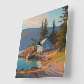 Ocean Wall Clock Vierkante Klok (Hoek)