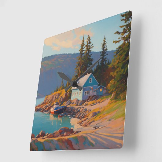 Ocean Wall Clock Vierkante Klok (Hoek)