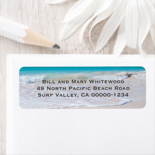Ocean Water and Beach Sand Return Address Labels (Insitu)