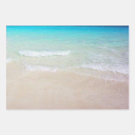 Ocean Water Beach Blue Zee Inpakpapier Vel (Voorkant)