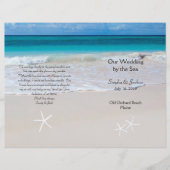 Ocean Water & Beach Sand Wedding Program Sjabloon (Voorkant)