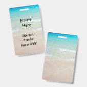 Ocean Water Beach Scene Custom Badge (Voor- en achterkant)