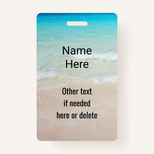 Ocean Water Beach Scene Custom Badge (Voorkant)