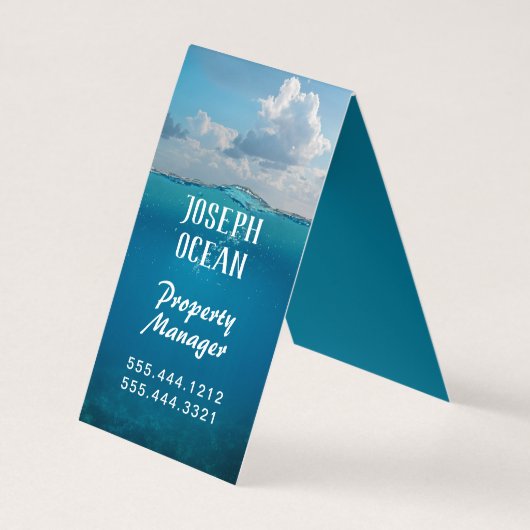 Ocean Water Blue Background Visitekaartje (Achterkant)