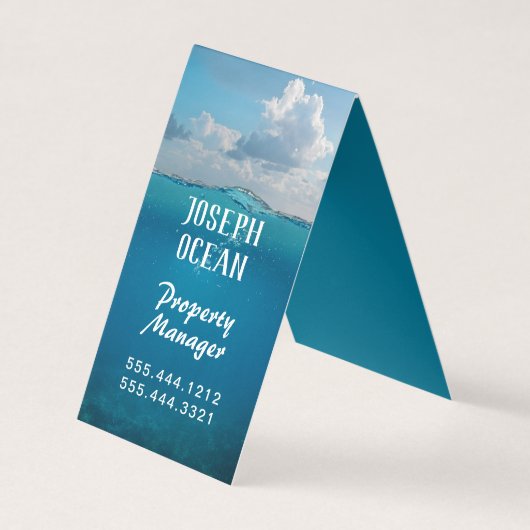 Ocean Water Blue Background Visitekaartje (Voorkant)