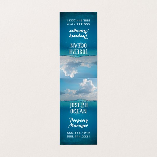 Ocean Water Blue Background Visitekaartje (Buitenkant ongevouwen)