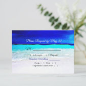 Ocean Water Blue Beachy Wedding RSVP-kaart RSVP Kaartje (Staand voorkant)