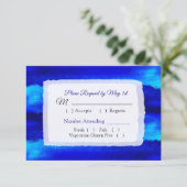 Ocean Water Blue Beachy Wedding RSVP-kaart RSVP Kaartje (Staand voorkant)