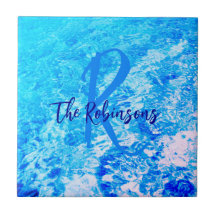 Ocean water blue blauwgroen Sjabloon familienaam i