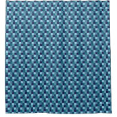 Ocean Water Blue Checkered Shower Curtain Douchegordijn (Voorkant)