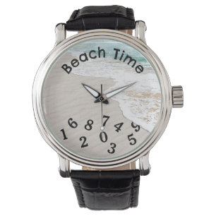 Ocean Water en Windswept Beach Sand Horloge