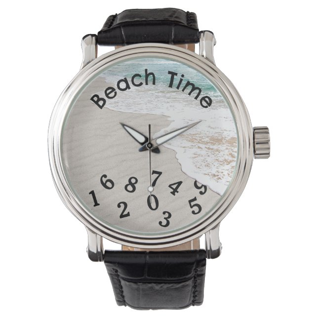 Ocean Water en Windswept Beach Sand Horloge (Voorkant)