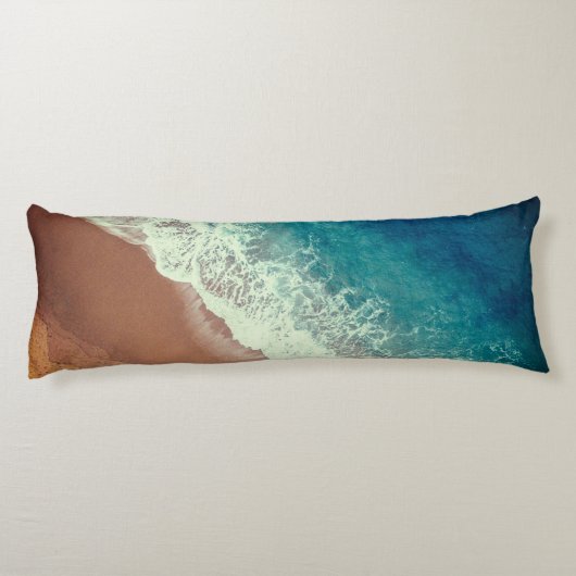 Ocean water strand zand zomer zee blauw bruin lichaamskussen (Achterkant)