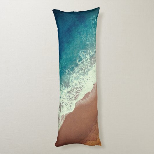 Ocean water strand zand zomer zee blauw bruin lichaamskussen (Achterkant (Verticaal))