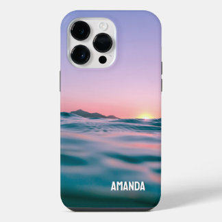 Ocean Water Sun Rise Island Ontspannende aangepast iPhone 14 Pro Max Hoesje