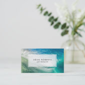 Ocean Water Surf Instructor Professional Visitekaartje (Staand voorkant)