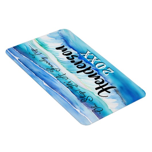 Ocean Water Waves Waterverf Cruise Room Monogram Magneet (Rechterzijde)