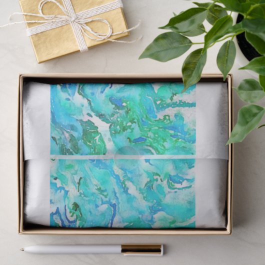 Ocean Waters golft waterverf greens ontkoppeling Tissuepapier (Geschenk)