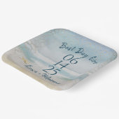 Ocean Waterverf and Starfish Wedding Papieren Bordje (Gebogen)