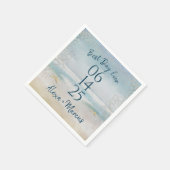 Ocean Waterverf and Starfish Wedding Servet (Hoek)