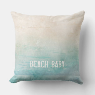 Ocean Waterverf BEACH BABY Zand Travel Vacking Kussen