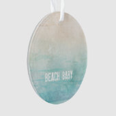 Ocean Waterverf BEACH BABY Zand Travel Vacking Ornament (voorkant)