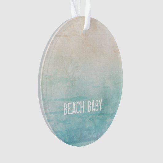 Ocean Waterverf BEACH BABY Zand Travel Vacking Ornament (voorkant)