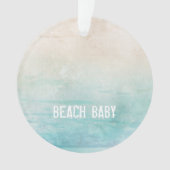 Ocean Waterverf BEACH BABY Zand Travel Vacking Ornament (voorkant)