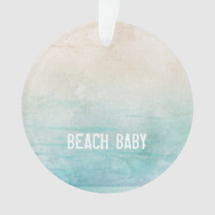 Ocean Waterverf BEACH BABY Zand Travel Vacking Ornament