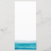 Ocean Waterverf Beach Gold Script Wedding Menu (Achterkant)