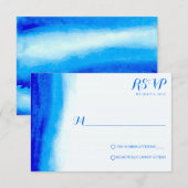 Ocean Waterverf Blue Wedding RSVP-kaarten RSVP Kaartje (Voorkant / Achterkant)