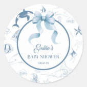 Ocean Waterverf Bubbles Baby shower Ronde Sticker (Voorkant)