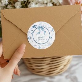 Ocean Waterverf Bubbles Baby shower Ronde Sticker