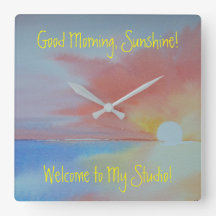 Ocean Waterverf Clock