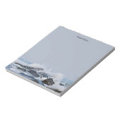 Ocean Waterverf Crashing Waves Rocks Splasma Notitieblok (Linkerzijde)