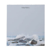 Ocean Waterverf Crashing Waves Rocks Splasma Notitieblok (Voorkant)